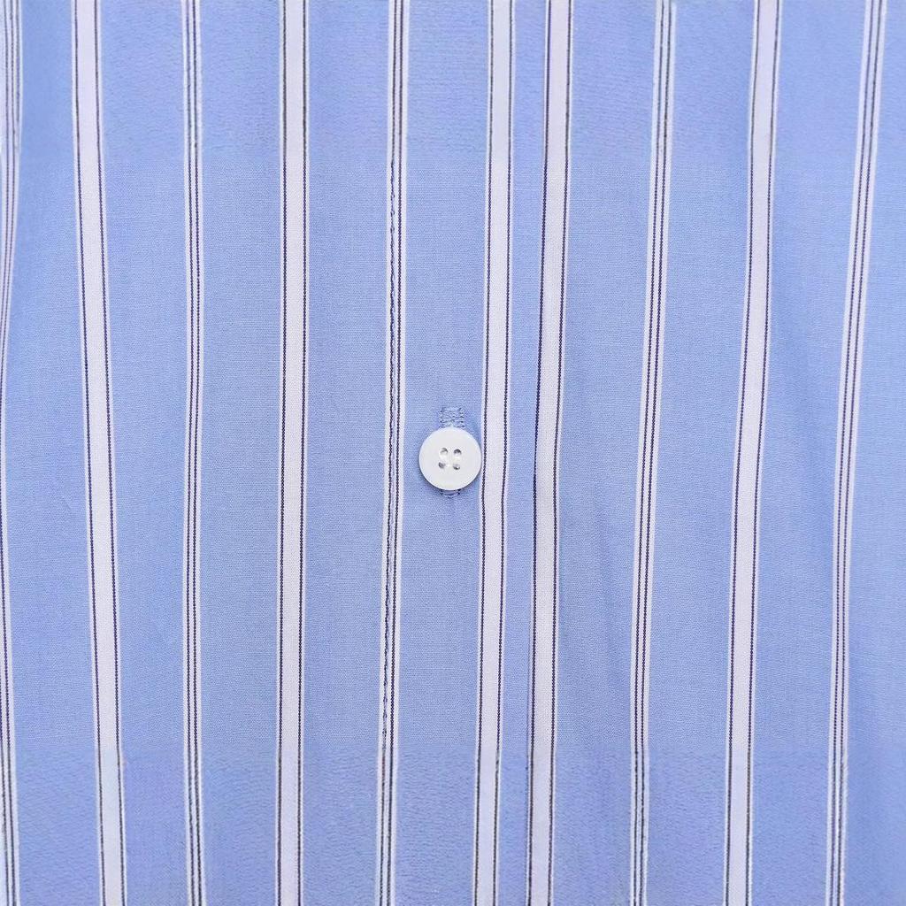 Spring 2025 Women's European/American Striped Poplin Shirt
