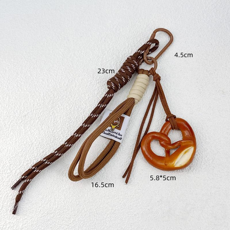 Braided Rope Bag Pendant Alkaline Water Bread Keychain Pendant Cute Bag Pendant Chocolate Pendant