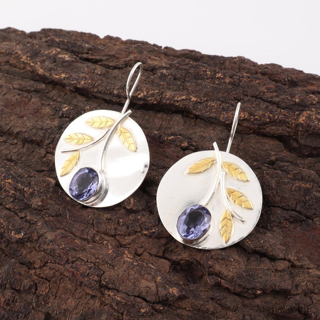 Iolite Earrings Gemstone Jewelry, 925 Solid Sterling Silver Earrings, Handmade Jewelry Birthstone Earrings, Gift For Her