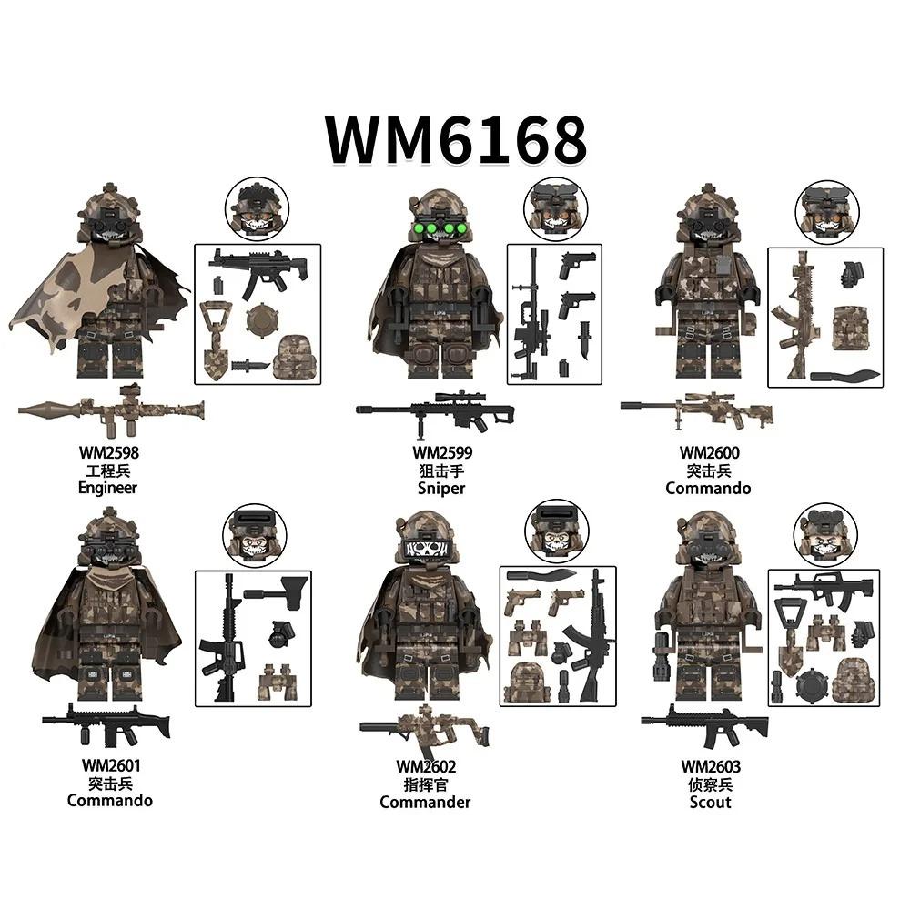 WM6147 WM6168 WM6169 Vojenská série SWAT Speciální jednotky Stavebnice Komando Voják Městská policie Čepice Mini Akční figurka Hračky