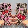 Leopard-patterned Cherry Case for Xiaomi Redmi Note 14 Pro Plus Note 13 13C 9 10 11S 14C 12 A4 12S 10S 11 Soft Phone Cover