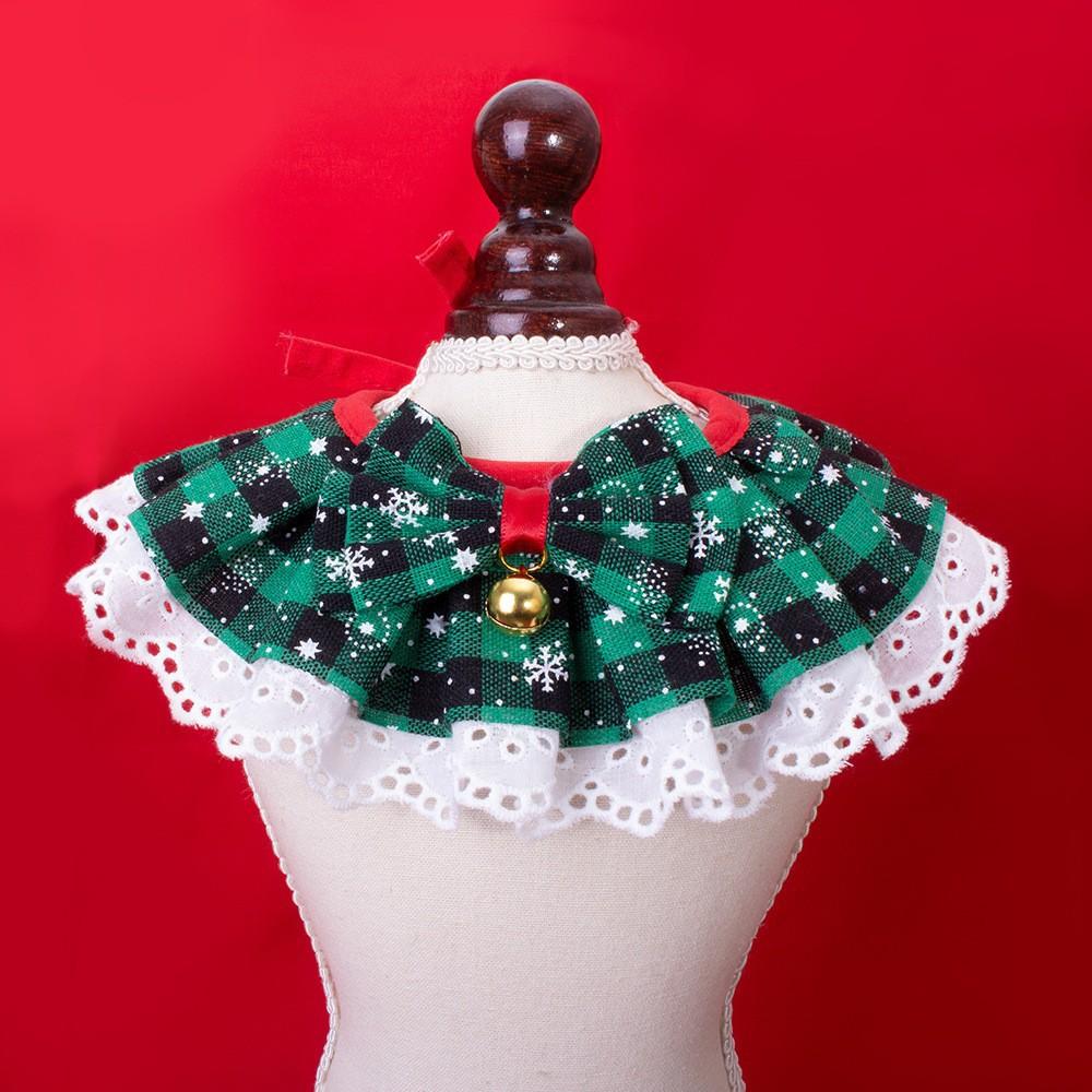 Cute Lace Pet Christmas Bow Bib Drool Scarf Christmas Pet Drool Bib Collar Cat Dog Decorative Bow Tie