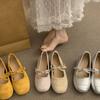 Retro Wildleder Innenhöhenerhöhung Mary Jane Einzelne Schuhe Damenschuhe 2025 Frühling und Sommer neue Ballerina Sanfte Abendschuhe