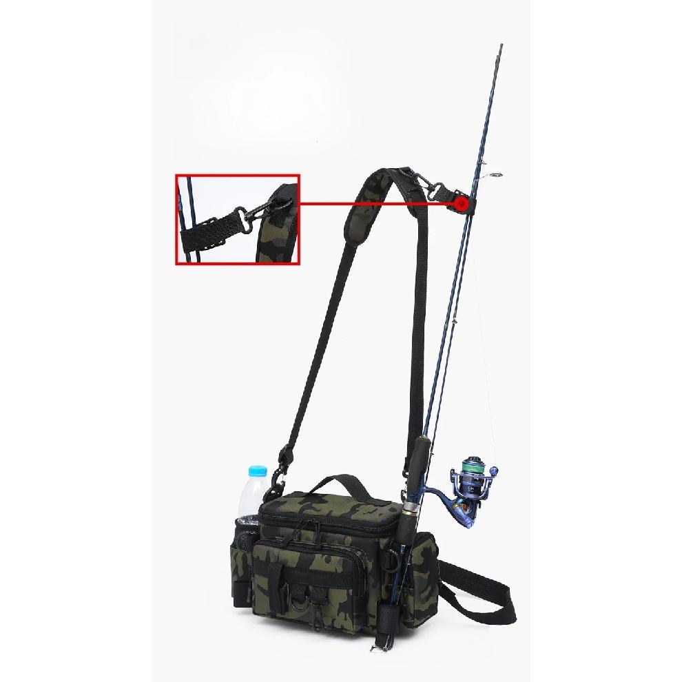 Multi-pocket Thickened Fishing Gear Shoulder Bag Portable Fishing Rod Holder Bait Line Box Storage Outdoor Sports Bag Angling