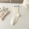 5 Pairs of New Female Spring and Summer Striped Heel Cloth Label Long Tube Pile Socks