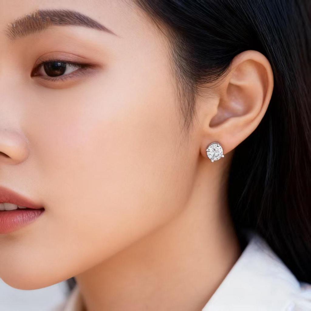 Magnetische Ohr Manschetten & Kreuz Zirkonia Stecker Ohrringe Set für Herren, Edelstahl, Kein Piercing Erforderlich