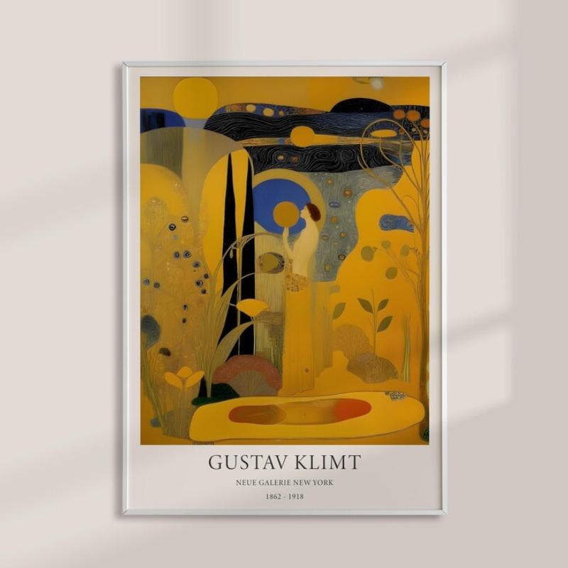 1 Stück Gustav Klimt Ästhetisches Poster Vintage Romantisch Abstrakte Figuren Landschaft Wandkunst Heim Büro Dekor Galerie Wandkunst
