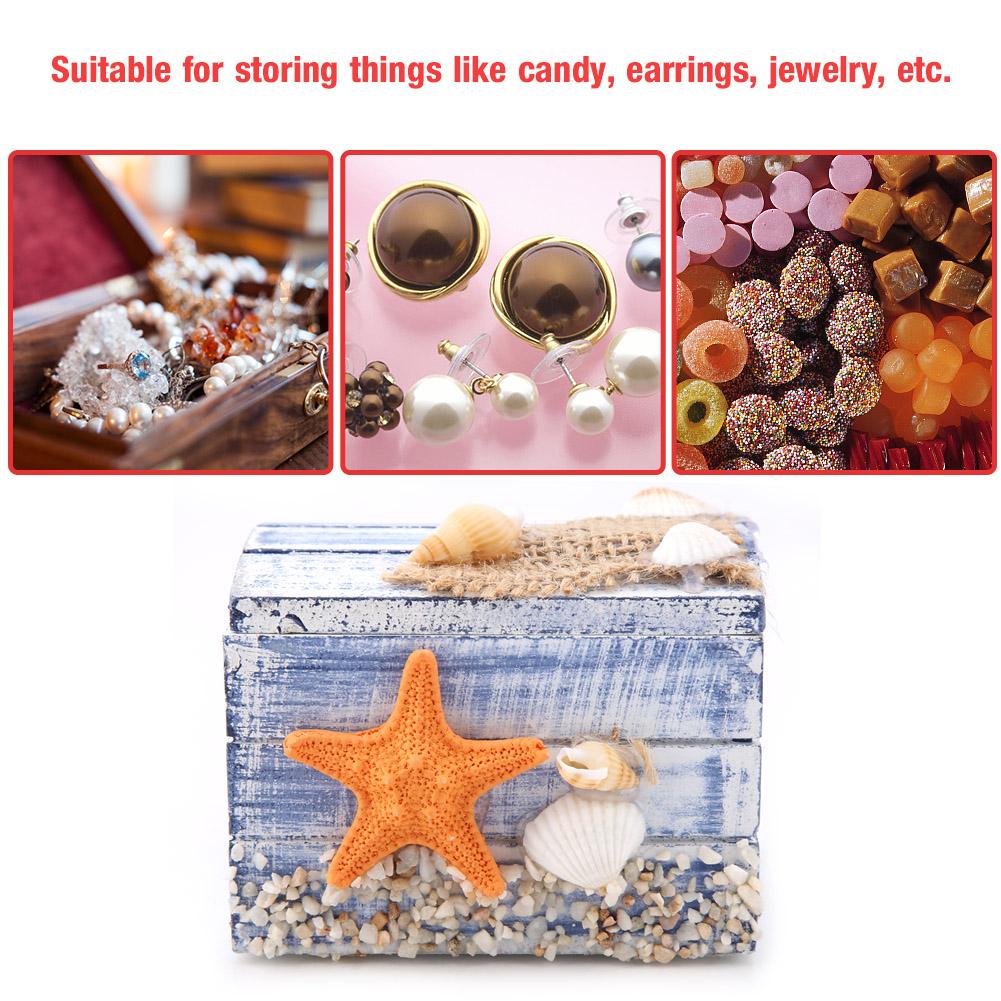 Mediterranean Style Wooden Jewelry Box Portable Small Storage Case(starfish)