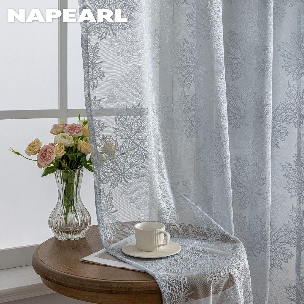 1 ΤΕΜ NAPEARL Απλή και Ευέλικτη Μονόχρωμη Διάφανη Κουρτίνα Ζακάρ Τύπου Κρίκου Τούλι για Σαλόνι Υπνοδωμάτιο Μπαλκόνι Παράθυρο Διακόσμηση Σπιτιού
