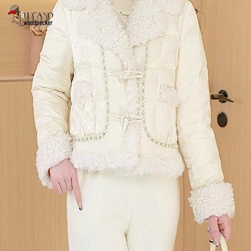 Women's Elegant Winter Down Jacket & Wide-Leg Pants Set