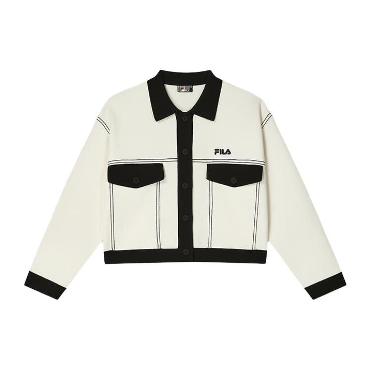 New FILA Jackets Coats Women's Jade Rabbit White F11W418406F-IV