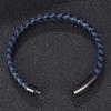 Trendy Leren Touw Armband voor Koppels in Koreaanse Stijl met Zwarte Roestvrijstalen Drukknop