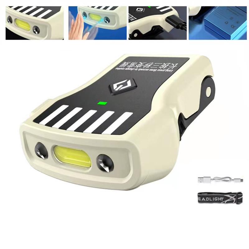 Led Hat Clip Headlight Ipx4 Waterproof Mini Caps Light Headlamp Power Display Ultra Bright Hat Clip Flashlight For Night Fishing