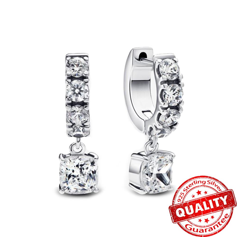 Classic Copper Color Simple Double Round Circle Black Zircon Ear Clip Pave Setting CZ Hoop Earrings for Women & Men Zircon Gift