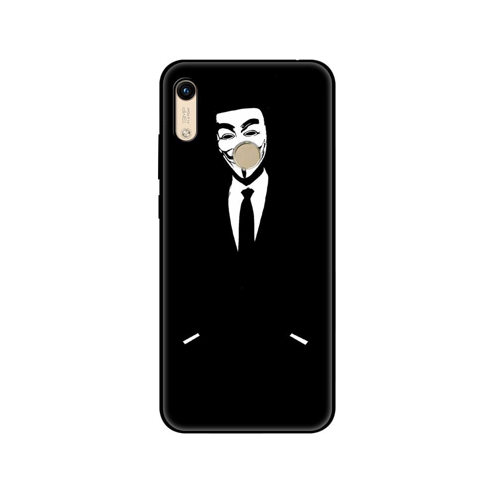 Черный чехол из ТПУ для Huawei Honor 8a Prime 8s Prime 9 Lite honor 9A 9C 9X Premium 9x Pro 9S Чехол-крышка Anonymous honor 9X pro