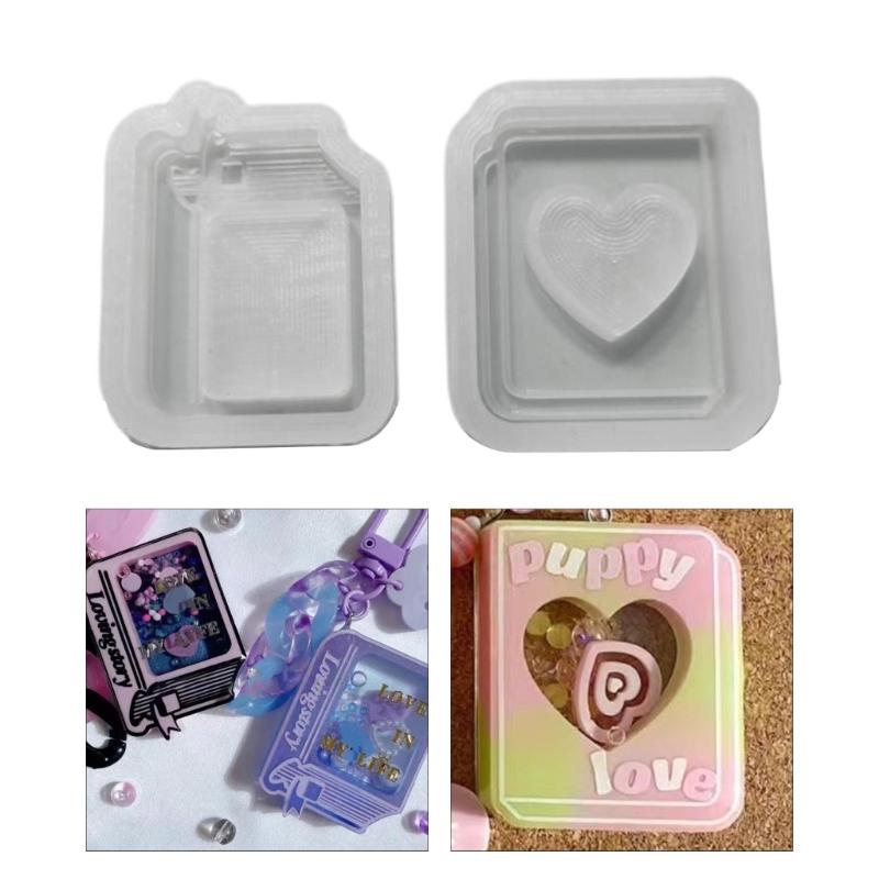 Resin Silicone Molds Quicksand Casting Molds Epoxy Resin Shaker Mold for Jewelry DIY Crafts Making Resin Pendant Mold