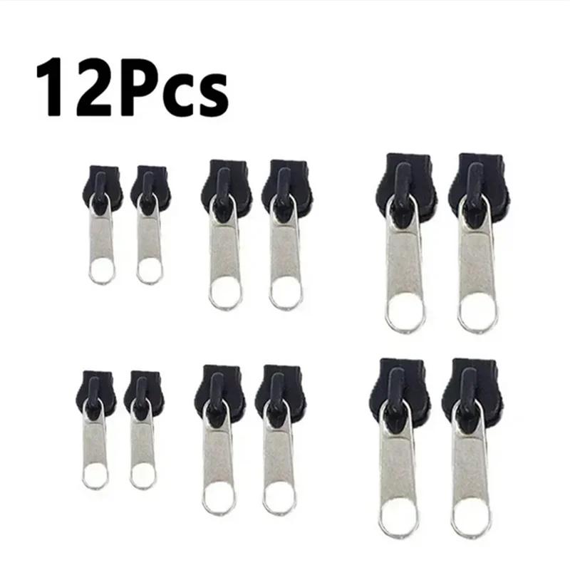 Black 6pcs Instant Zipper Universal Instant Fix Zipper Repair Kit Replacement Zip Slider Teeth Rescue New Design for DIY Sew