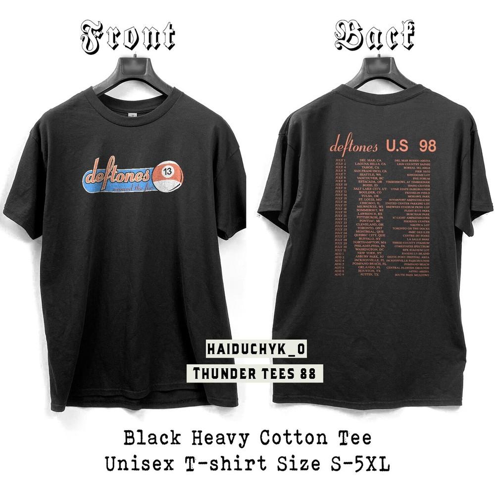 Vtg Deftones Around The Fur Tour T-Shirt | Double-Sided Print S-5XL Unisex T-Shirt XXXXL