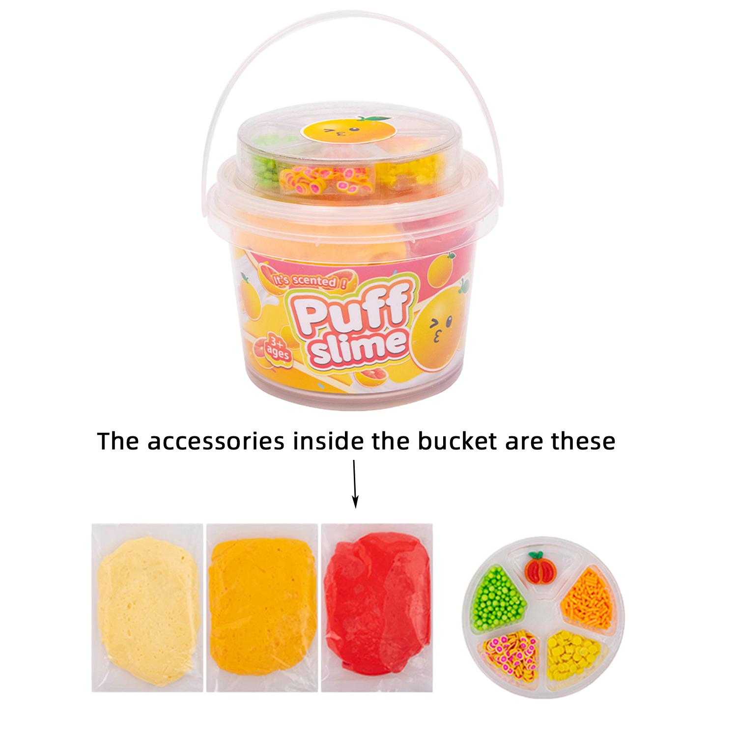 

Серія DIY Creative Slime Fruit, Puff Gum, портативне відерце для перенесення Crystal Mud, м’яка та гладка рука