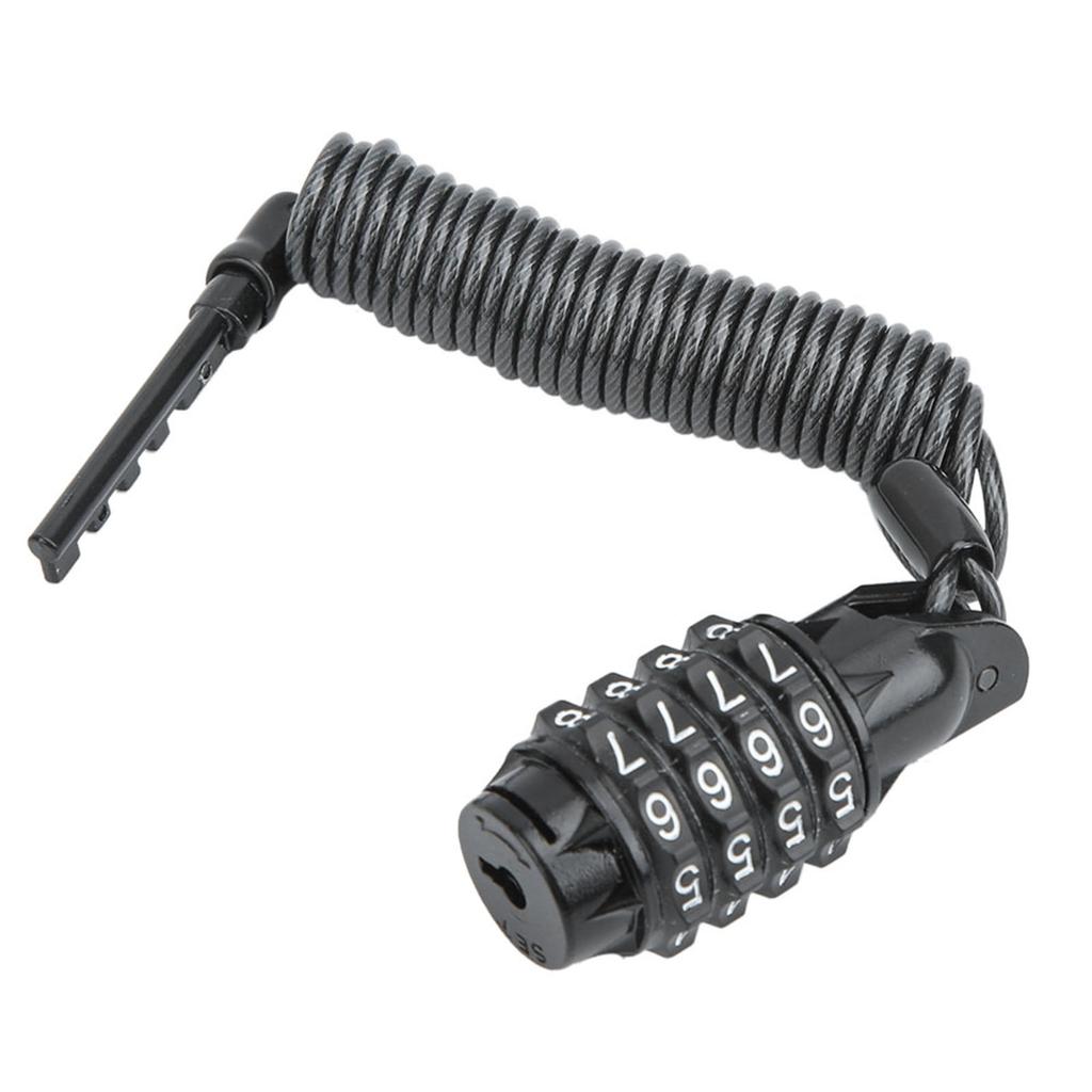 Universal Motorcycle Helmet Lock & Cable Code Combination PIN Locking Carabiner Black