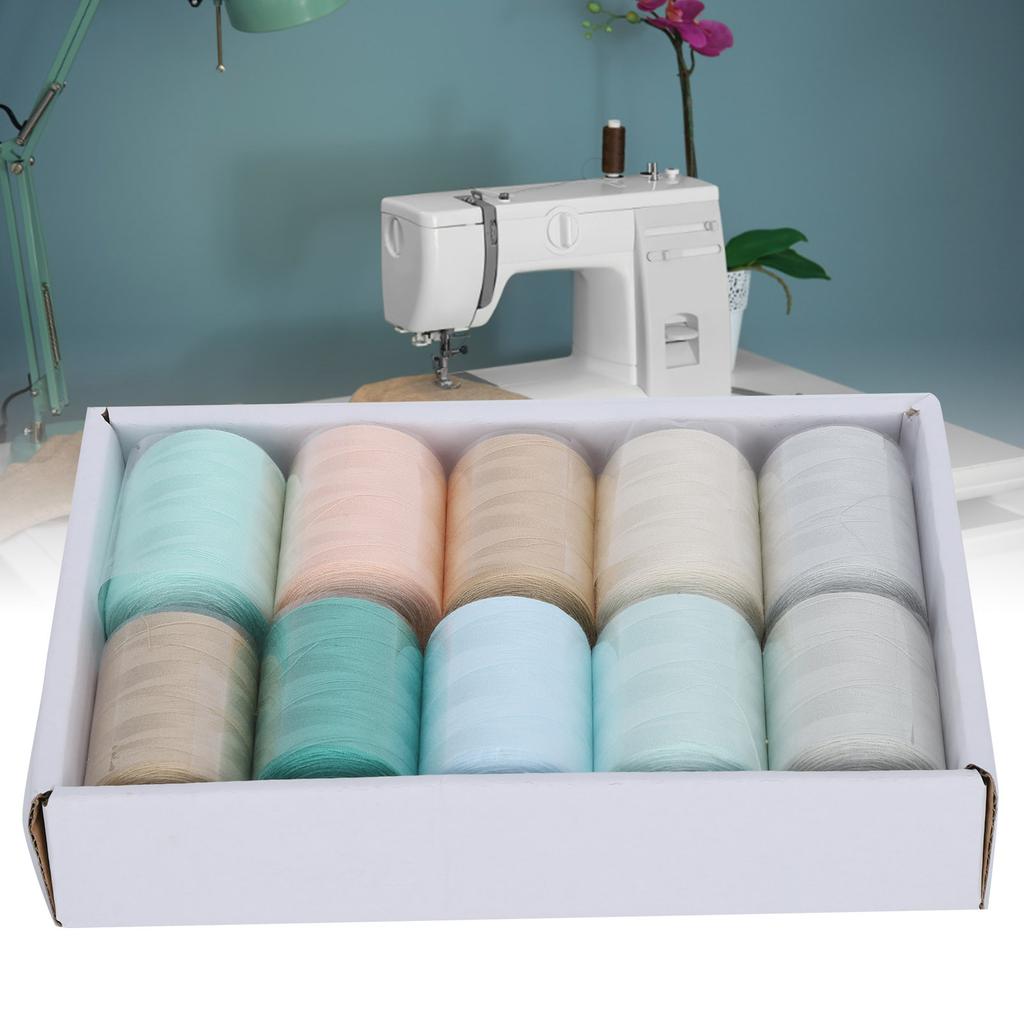 10 Rolls Sewing Thread Set Household Color Pagoda Threads HandMade Accessories 402(Cool Color Combination )