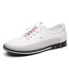 Fashion Men Sneaker Retro Leather Casual Shoes Adjustable Elastic Band Slip on Shoes Soft-sole Driving Shoe Men Shoes Big Size53