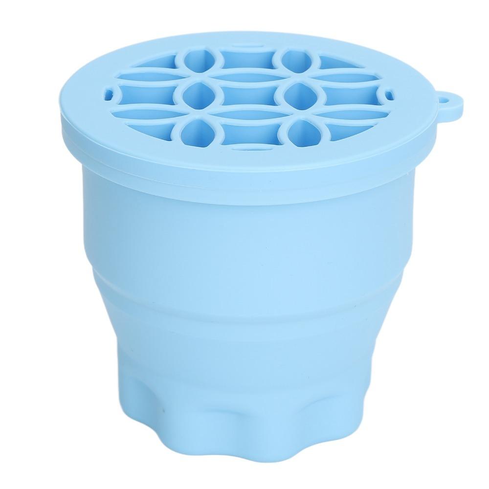 Blue Silicone Makeup Brush Cleaning Mat Sponge And Powder Puff Washing