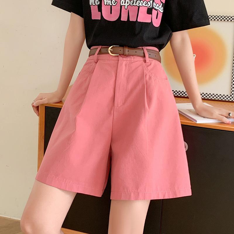 Women's Cotton-Linen Work Shorts, Summer 2026 New High-Waisted A-Line Wide-Leg Shorts