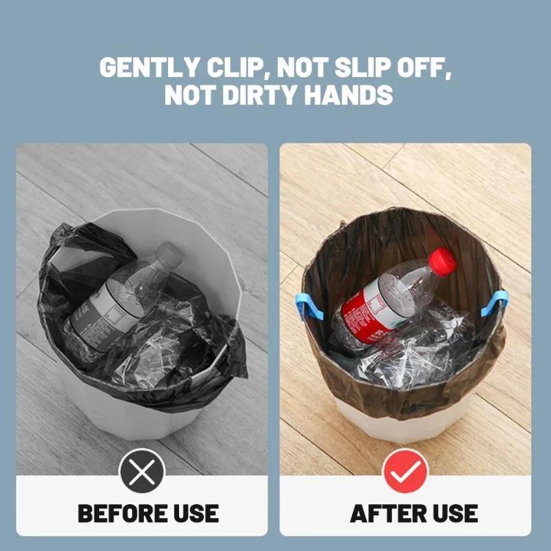 10PCS innovative trash can clips - safe and non slip trash bag holder, stylish divider side clips, convenient for home use