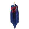 Elegant Long Tassel Peony Flower Shawl Scarf - Ethnic Retro Style, 50cm.