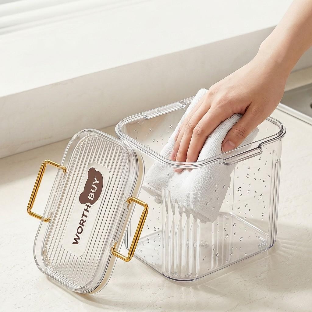 Airtight Food Storage Containers Fridge Stackable Clear PET Plastic Kitchen Jars Leakproof Pantry Organizer Cereal Pasta Coffee