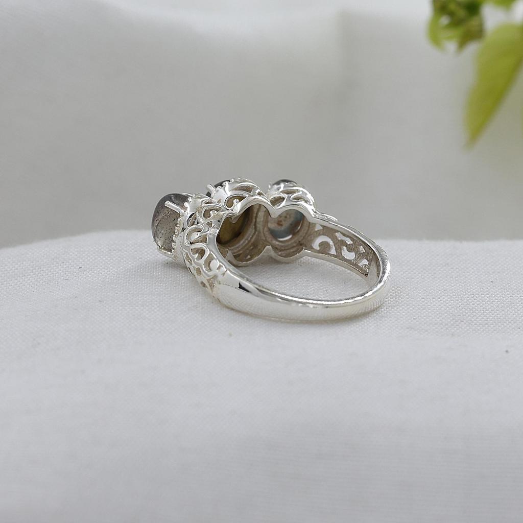 Inel pentru Femei cu Piatră Prețioasă Labradorit, Argint Sterling 925 Pur 100%, Bijuterii Handmade, Inel Argintiu, Ar8921