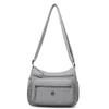 Damen Umhängetasche mit mehreren Fächern, Umhängetasche, einfarbig, Muttertasche
