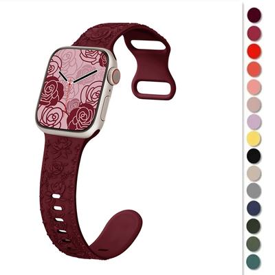 Engraved Strap for Apple Watch Band 45mm 44mm 42mm 49mm 40mm 41mm Silicone Bracelet Correa iWatch Series 8 9 7 6 5 4 3 Ultra SE