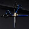 6.0-Inch FHS-11 Black Blue Hairdressing Scissors for Bangs and Barbering
