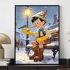 Disney themed diamond painting kit handmade diy5D home decor gift Pinocchio winter sceneThis title has 127 characters.