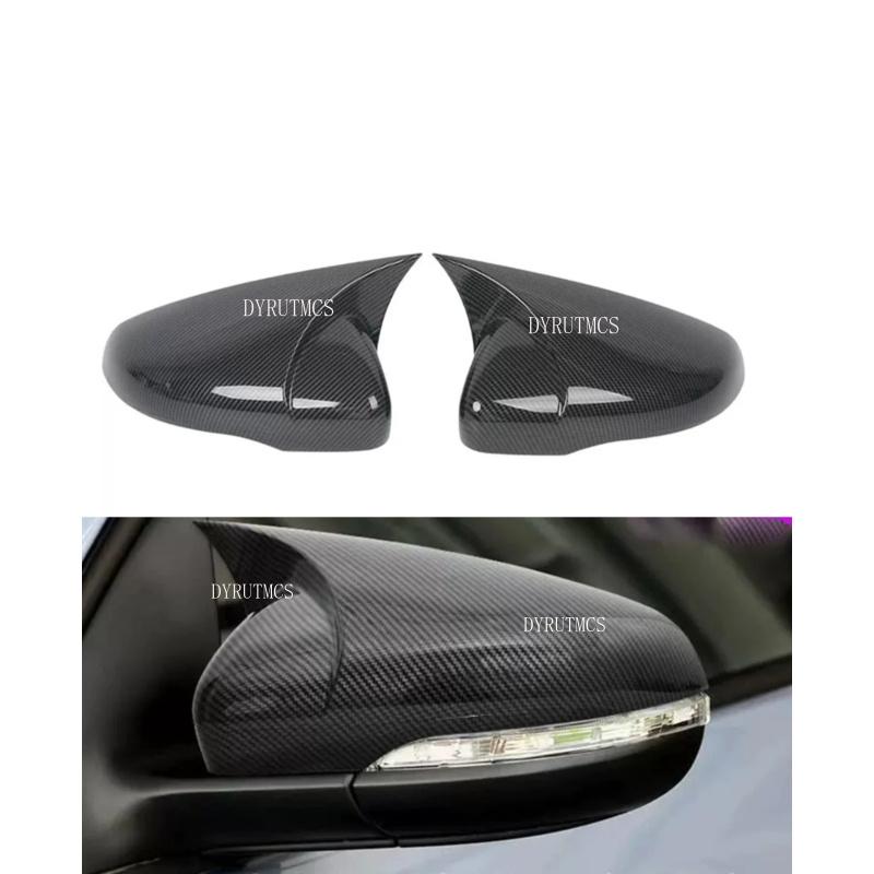 Car Rearview Side Mirror Cover Fit For Volkswagen Virtus 2024 2025 Wing Cap Rear View Case Trim Carbon Fiber