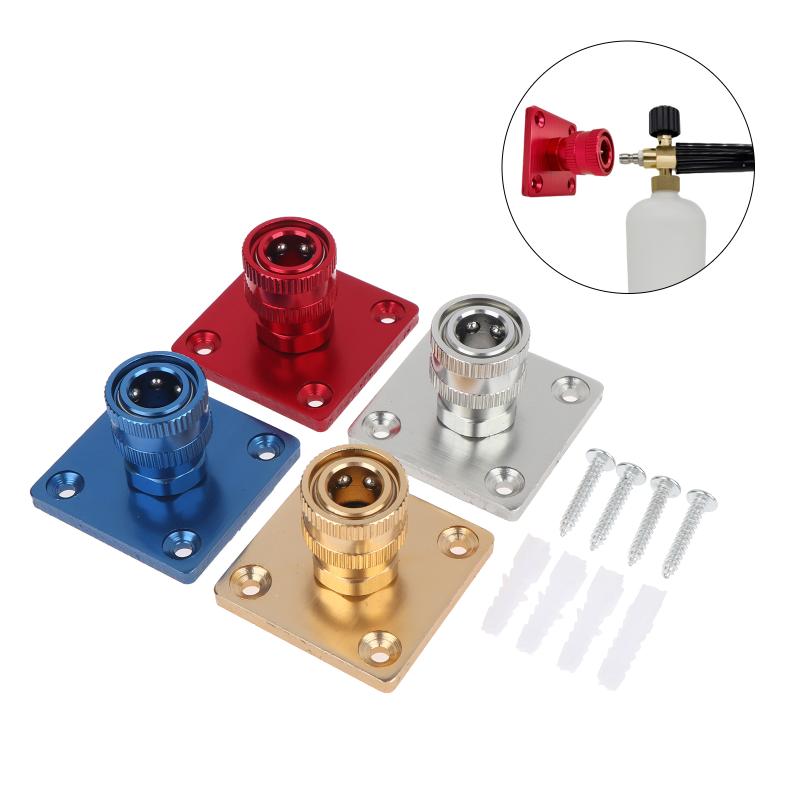 1/4 Quick Connect Aluminum Wall Mount Bracket Colorful Wall Holder For Car Wash Foam Cannon Bottle Storage Fixed Support Stand