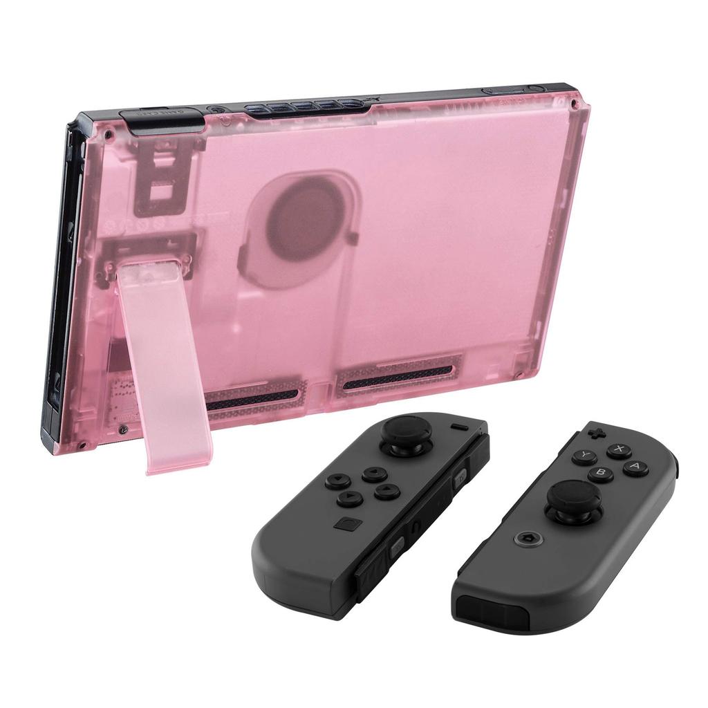 eXtremeRate DIY Back Housing Shell for Switch Console with Kickstand Shell Not Included - Joy-Con [Cherry Pink]
