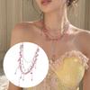 Layered Flower Necklace Set Dainty Crystal for Women Snowflake