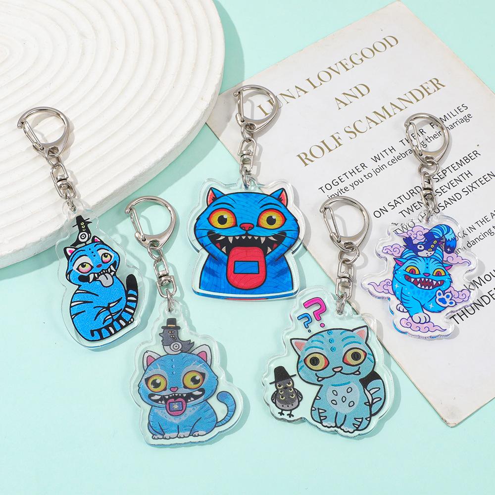 New Cute Cartoon Witch Hunter Double sided Keychain Backpack Pendant Personalized Accessories