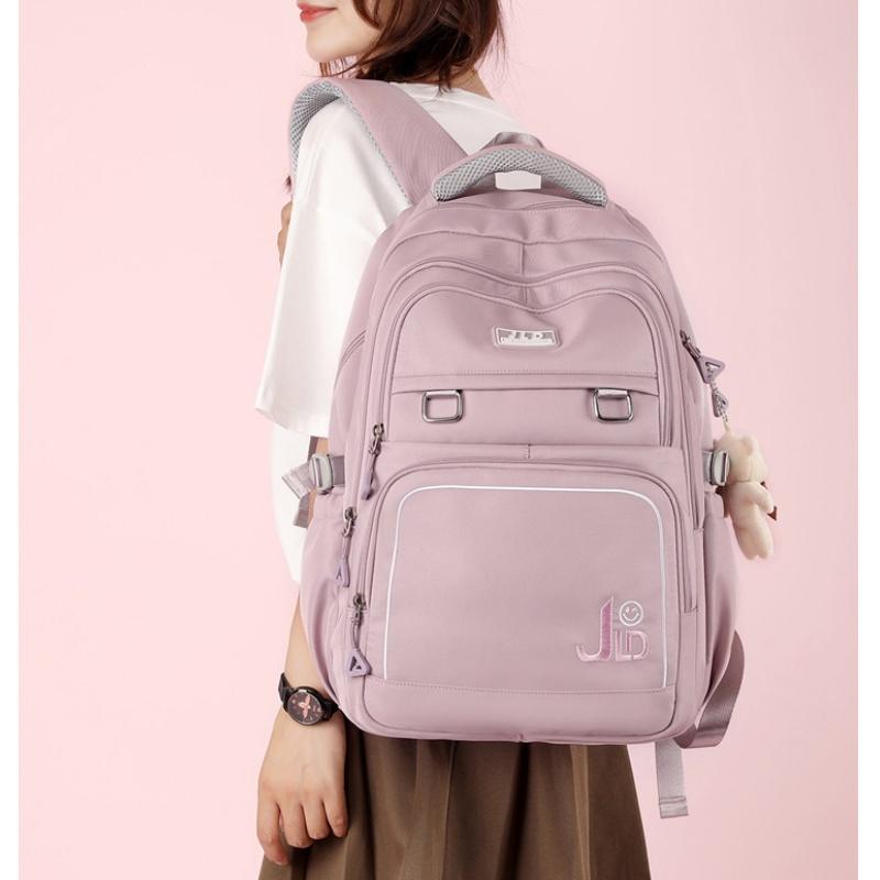 Zaini ultra-leggeri ad alta capacità per studentesse, zaini alla moda per studenti delle scuole medie e superiori, impermeabili in Oxford, tinta unita semplice, borsa da viaggio per libri