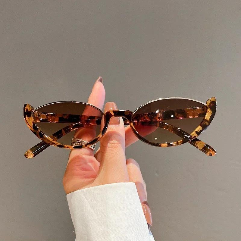 

Y2K Women s Retro Half Frame Sunglasses Cat Eye Small Fashion UV400 Hip Hop Outdoor as picture