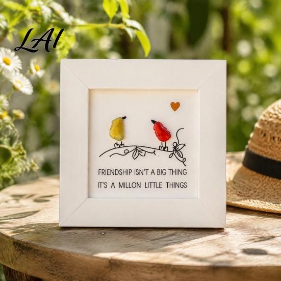 Thoughtful Gifts for Her Handmade Sea Glass Bird Framed Art Picture Frame Sun Catcher Windows Coastal Friendship Ornament Christmas Wall