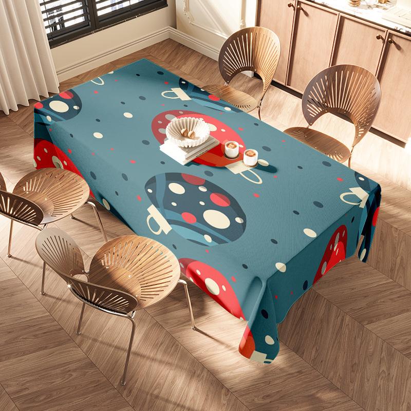 Modern Round Table Cloth with Cute Cartoon Design Ideal for Home Dining Room Decoration