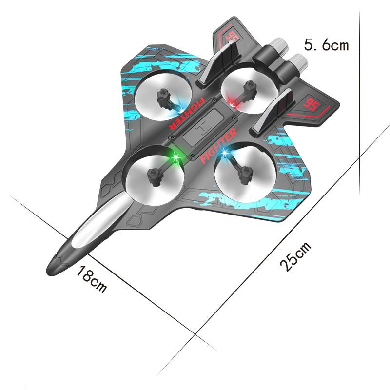 1 Sett Elektrisk Skum Seilfly Stunt Tumbling Uav Svevende Helikopter Flymodell 2.4G Fjernkontroll Jagerfly Med LED-lys