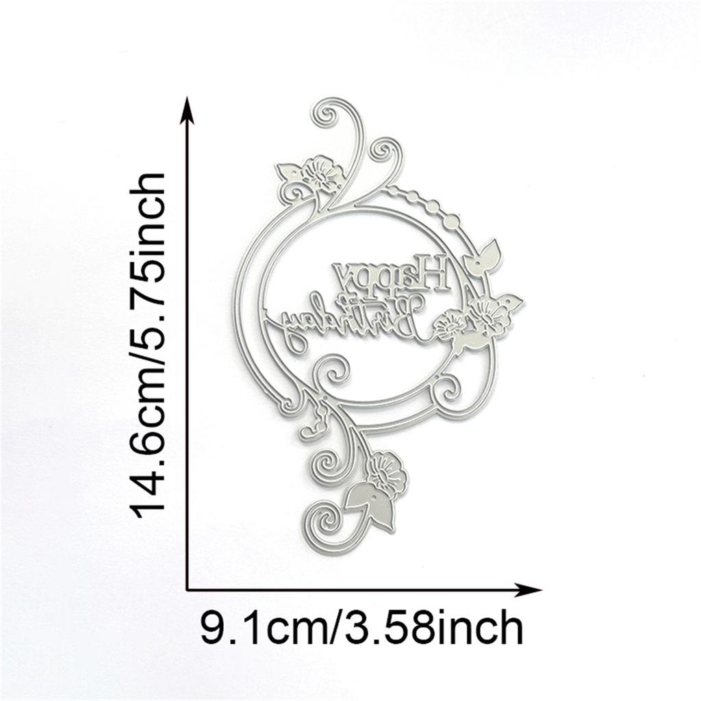 Birthday Wreath Carbon Steel Die Cut Templates Decorative Embossing Paper Die for Scrapbooking Photo Album Card Making