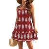 Women's Dresses Sleeveless Loose Casual Floral Print Hem Pleated Beach Dresses
