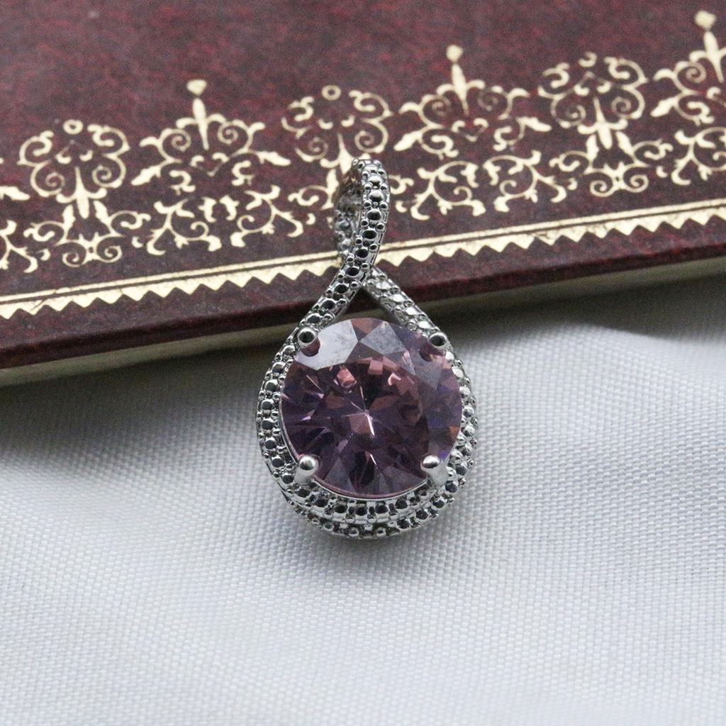 Mote Lys Lilla Sølvfarge Krystall Rhinestone Anheng Kvinner Elegant Anheng Tilbehør