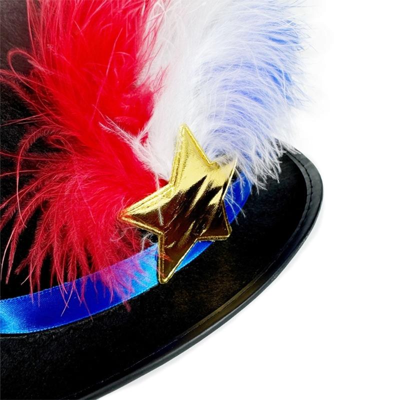 Independence Day Hat Gentleman Party Hat Evening Event Hat Felted Men Hat for Event and Theme Parties